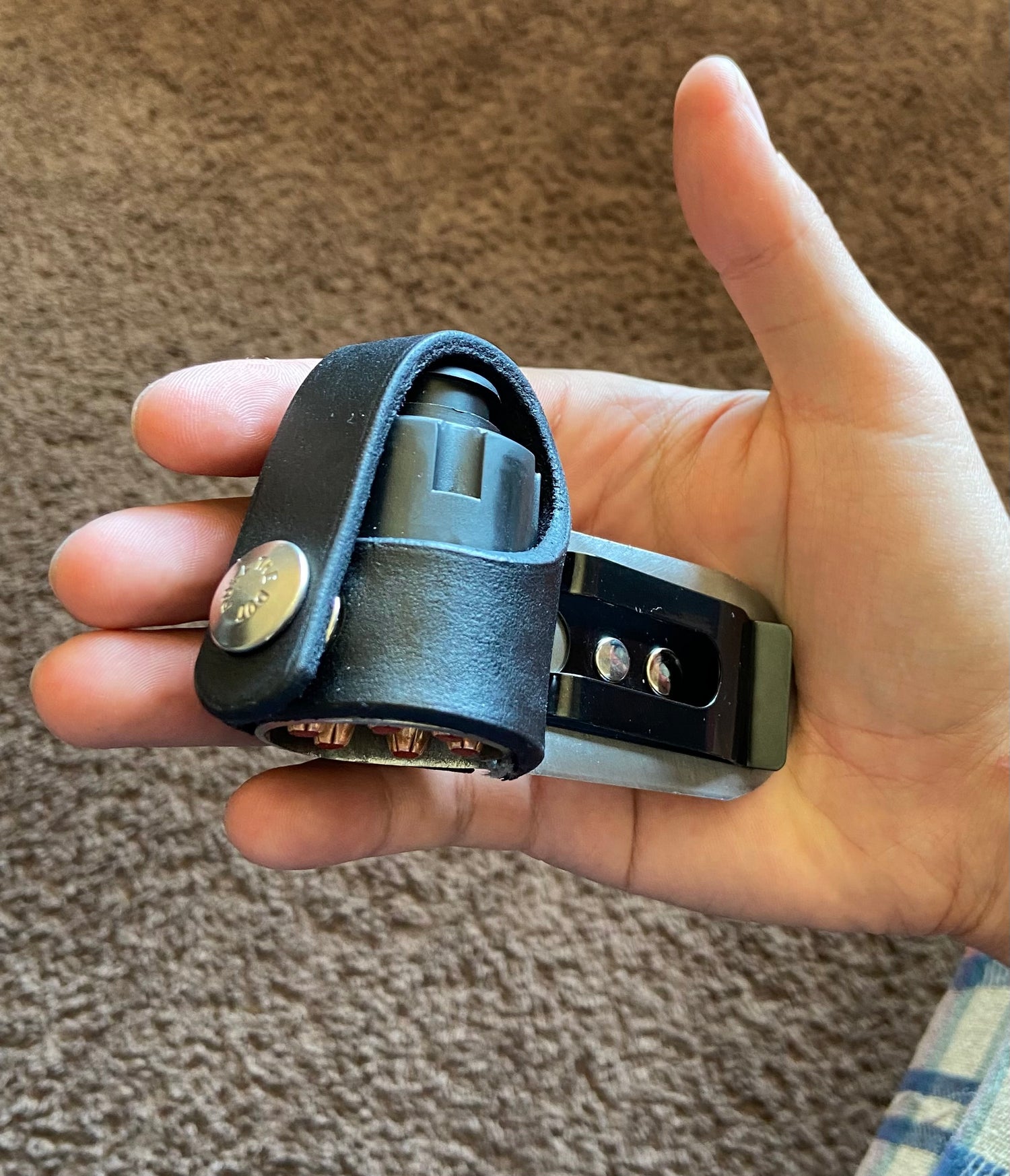 Leonard speedloader pouch prototype made by Blaine Leonard